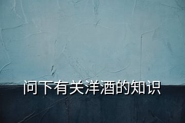 問(wèn)下有關(guān)洋酒的知識(shí)
