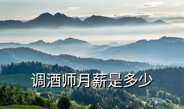 調(diào)酒師月薪是多少