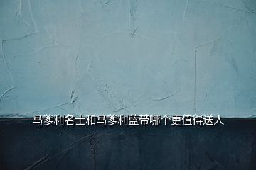 馬爹利名士和馬爹利藍(lán)帶哪個更值得送人