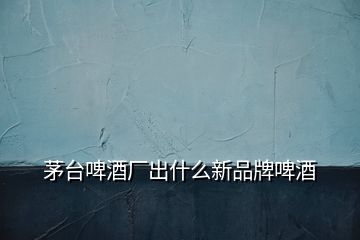 茅臺啤酒廠出什么新品牌啤酒
