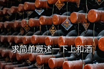 求簡單概述一下上和酒