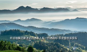 聽(tīng)說(shuō)咱集團(tuán)要涉足白酒本人有一白酒商標(biāo) 赤龍盛世該很有