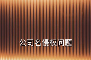 公司名侵權(quán)問題