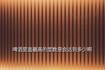 啤酒里面最高的度數(shù)是會(huì)達(dá)到多少啊