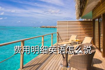 費(fèi)用明細(xì)英語怎么說