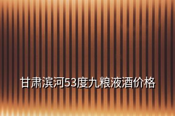 甘肅濱河53度九糧液酒價(jià)格