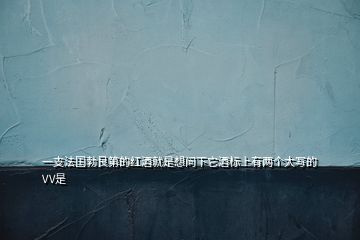 一支法國勃艮第的紅酒就是想問下它酒標上有兩個大寫的VV是
