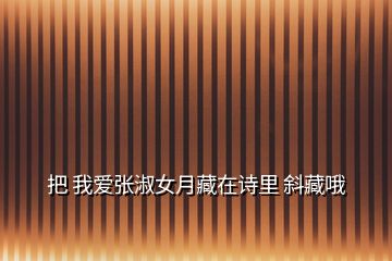 把 我愛張淑女月藏在詩(shī)里 斜藏哦