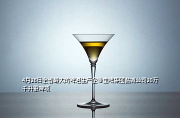 4月26日全省最大的啤酒生產企業(yè)重啤集團鹽城公司20萬千升重啤項