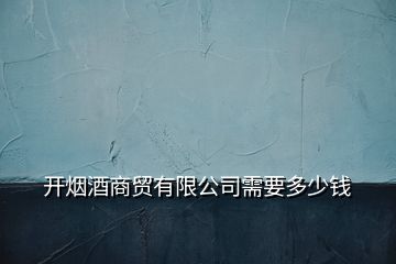 開煙酒商貿(mào)有限公司需要多少錢