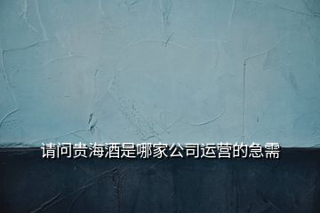 請問貴海酒是哪家公司運(yùn)營的急需