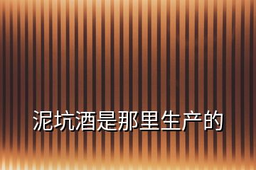 泥坑酒是那里生產的