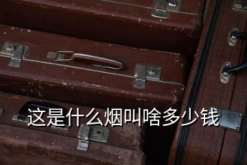 這是什么煙叫啥多少錢(qián)