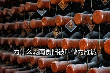 為什么湖南衡陽被叫做為雁誠(chéng)