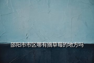 邵陽(yáng)市市區(qū)哪有摘草莓的地方嗎